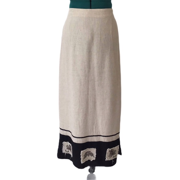 Alma Linen Ankle-length Slitted Skirt, Small - Picture 1 of 8